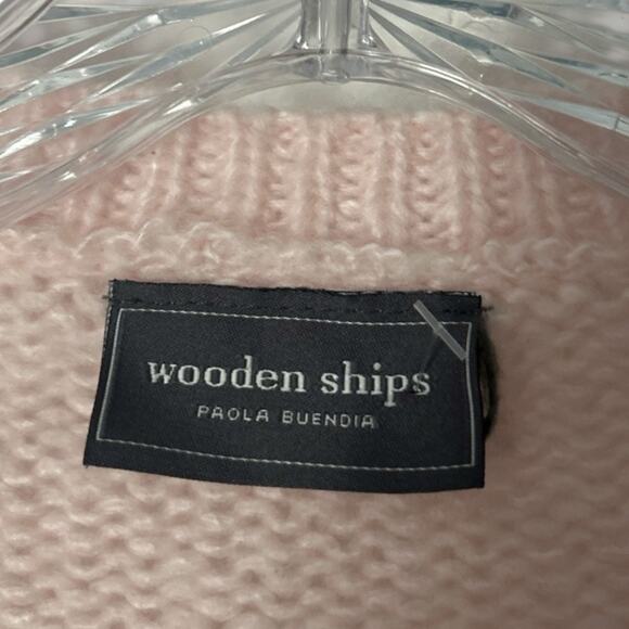 Wooden Ships Cheers! Sweater Women's L/XL Pink Wool Mohair Relaxed Fit New Years - Picture 3 of 4